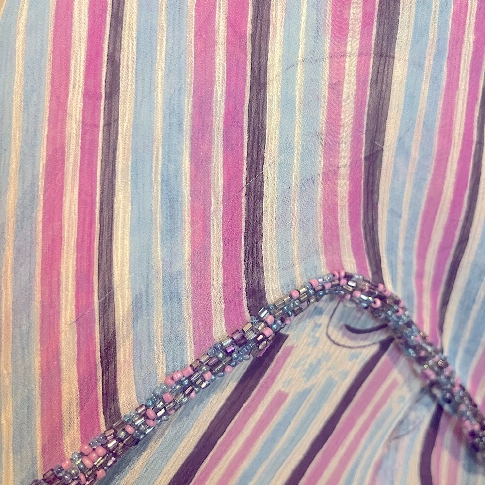 Calypso St. Barth 100% Silk Sheer Bead Boho Y2K Paisley Kimono Maxi Dress SZ 1 - Picture 12 of 15